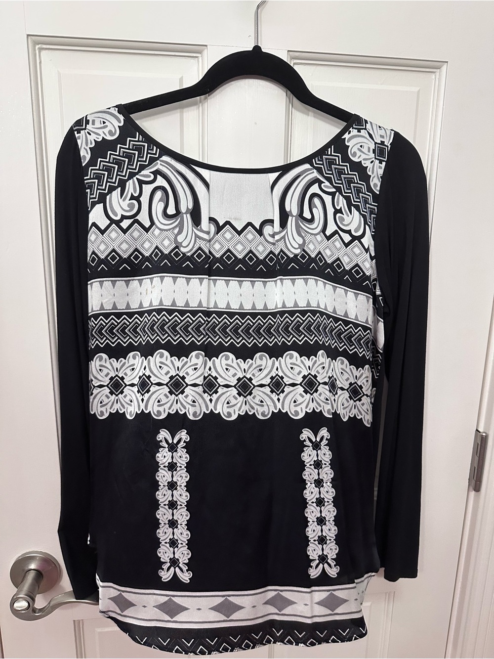 Hale Bob Black and White Graphic Print Blouse